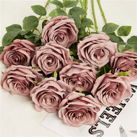 artificial dusty rose flowers|dusty pink silk roses.